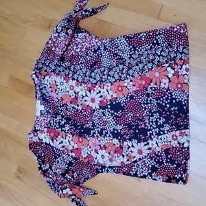 MICHAEL MICHAEL KORS Cold Shoulder Tie-Sleeve Blouse